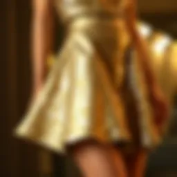 Elegant A-line sequin skirt showcasing shimmering details