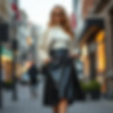 Versatile Styling Options with A-Line Sequin Skirts Stylish outfit ensemble featuring an A-line sequin skirt