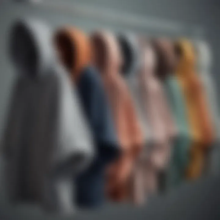 A variety of blanket hoodie styles displayed on hangers