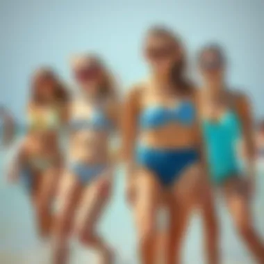 Teens enjoying a beach day in comfortable swimsuits