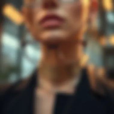 Close-up of a sustainable around the neck glasses holder featuring intricate design.