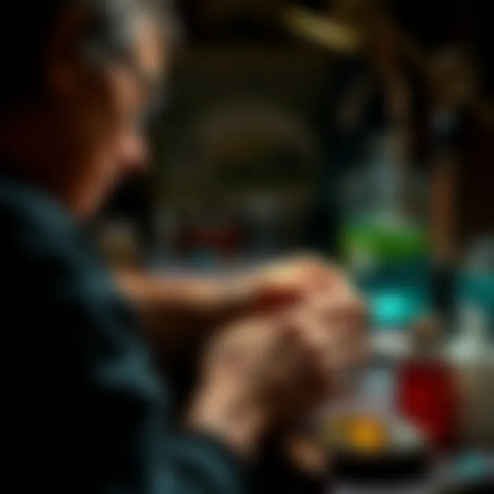 Artisan at work creating stunning resin gemstones