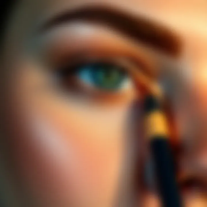 Precision Application of Ash Brown Brow Pencil Close-up of an expertly applied brow using an ash brown pencil, highlighting precision and technique.