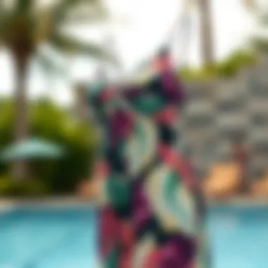 Stylish swim dress showcasing diverse fabric textures