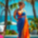 Elegant plus-size swim dress in a vibrant color