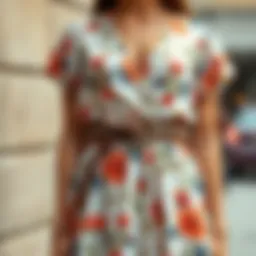 Elegant boho dress belt styled with a floral dress