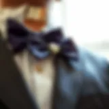 Elegance Personified: The Bow Tie Lapel Pin on a Blazer Elegant bow tie lapel pin displayed on a blazer