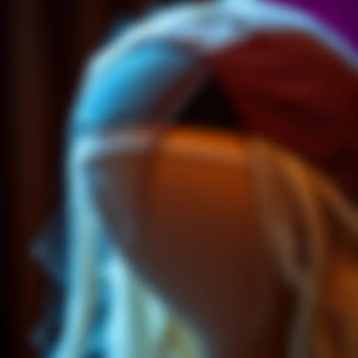 Close-up of lace front wig cap construction