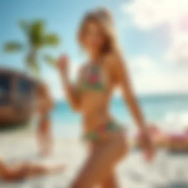 Explore Vibrant Tankini Styles Vibrant tankini styles showcased on a beach setting