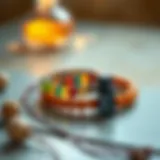 Chakra Bracelets and Essential Oils Synergy Artistic representation of chakra bracelets arranged with essential oils