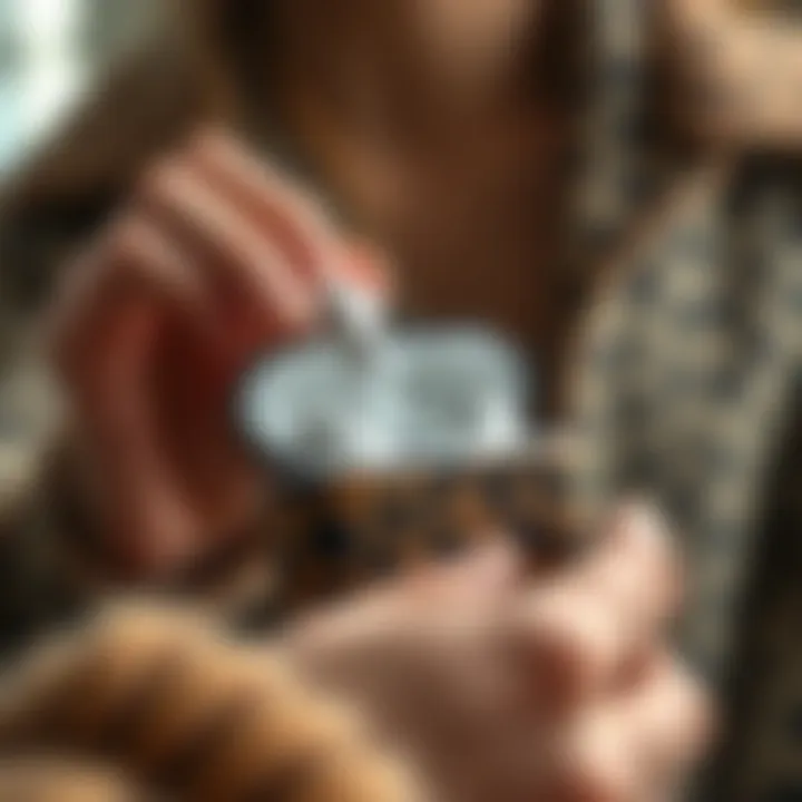 Person cleaning a cheetah AirPods case to maintain its look.