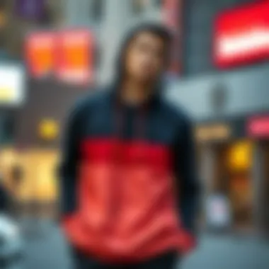 Colorblock Hoodie in Modern Streetwear Stylish colorblock hoodie paired with modern streetwear