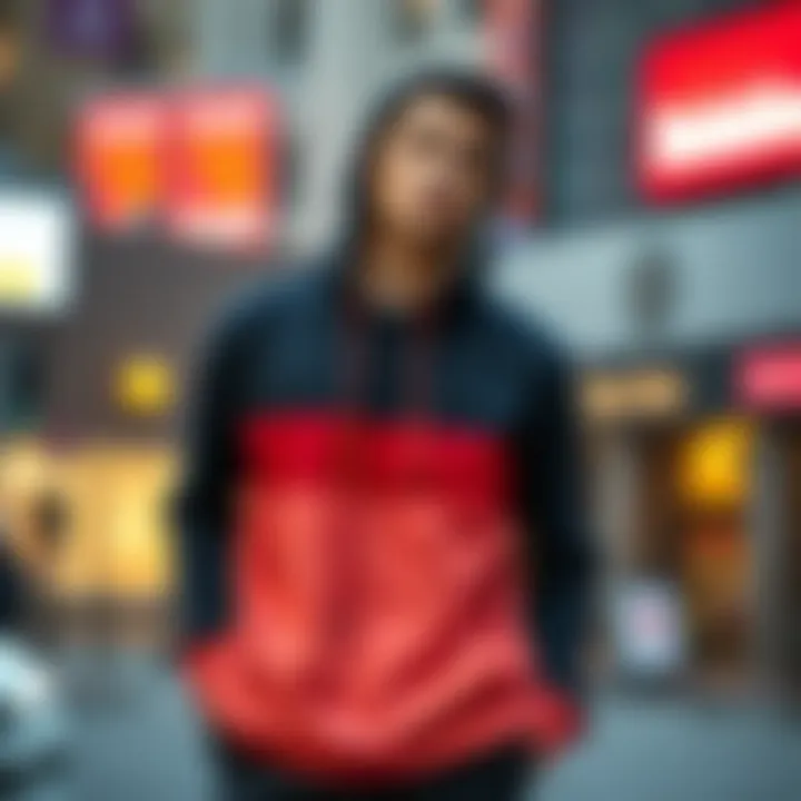 Colorblock Hoodie in Modern Streetwear Stylish colorblock hoodie paired with modern streetwear