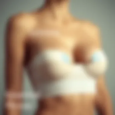 An illustration demonstrating the correct application technique for breast lift tape on E cup sizes, highlighting essential tips for a secure fit.