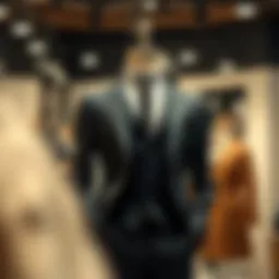 Elegant attire displayed on a stylish mannequin