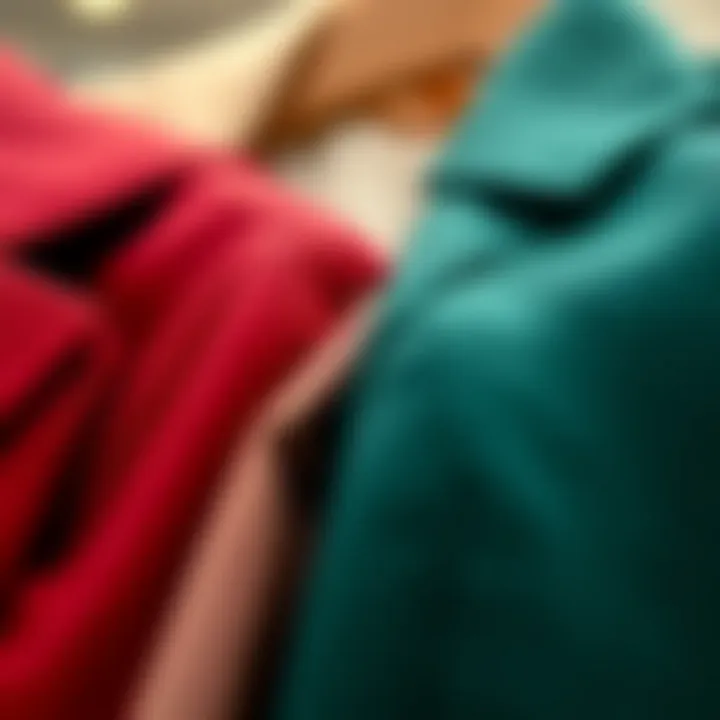 Close-up of blazer fabric choices