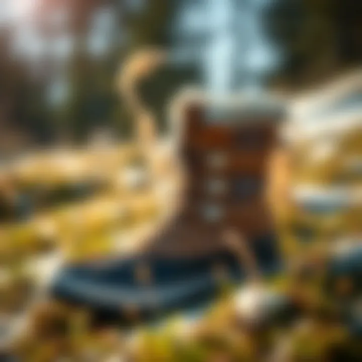 Eco-Friendly Snow Overshoes in Nature Eco-friendly snow overshoes displayed in a natural setting