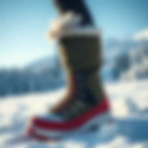 Stylish Snow Overshoes in Nature Stylish snow overshoes in a snowy landscape