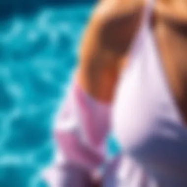 Close-up of high-quality fabric used in tankini swimsuits