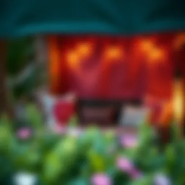 Cozy outdoor nook adorned with artistically designed pillow covers