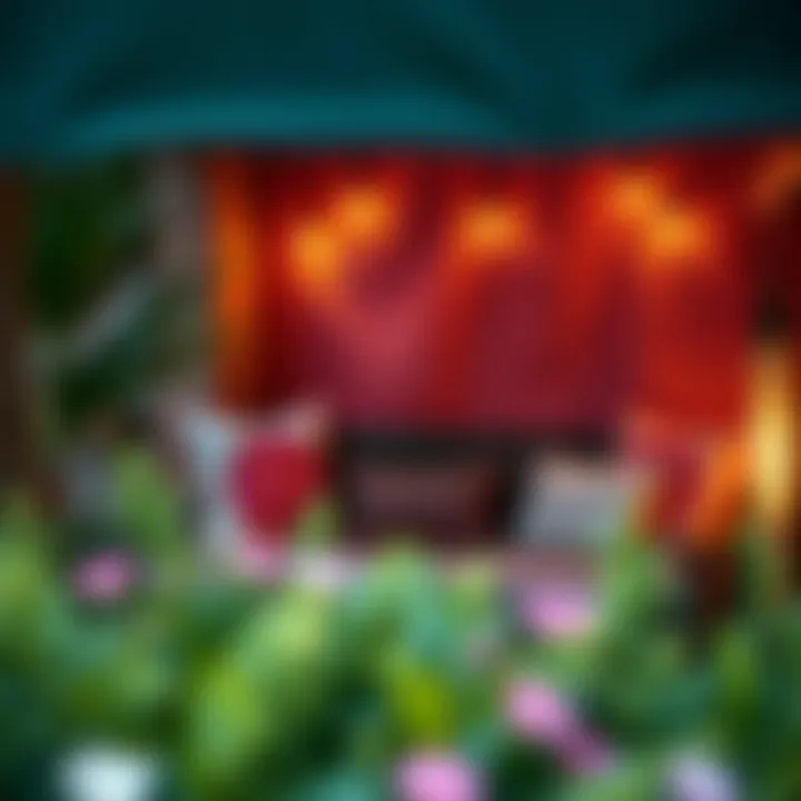 Cozy outdoor nook adorned with artistically designed pillow covers