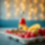 Elegant divided snack container showcasing vibrant fruits and nuts