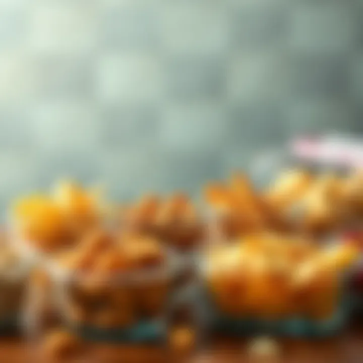 Effective Portion Control Portion control demonstrated with assorted snacks in divided containers