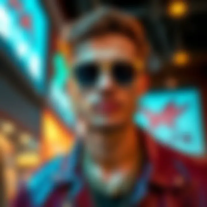 Fashion Statement with Dollar Sign Tooth Gem Stylish individual showcasing a dollar sign tooth gem in a trendy setting