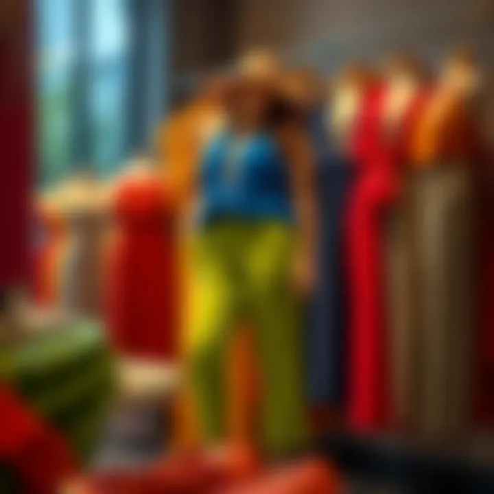 Vibrant colors of plus-size capri sets displayed in a fashion showcase