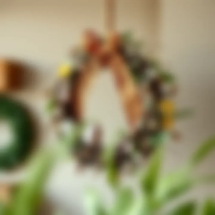 Eco-friendly Easter wreath hanger made from recycled materials