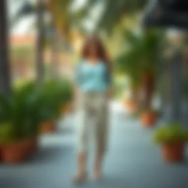 Fashionable outfit featuring capri pants styled for a casual outing