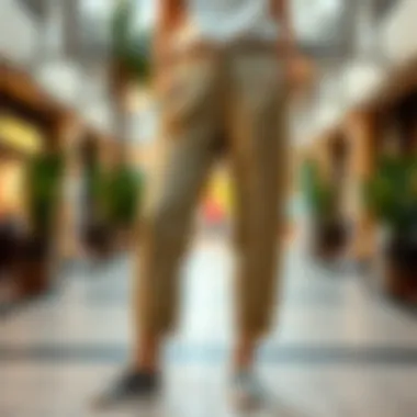 Sustainable fabric options for capri pants displayed aesthetically