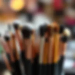 Essential tools for French nail art showcasing a variety of brushes.