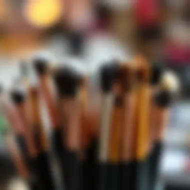 Essential tools for French nail art showcasing a variety of brushes.