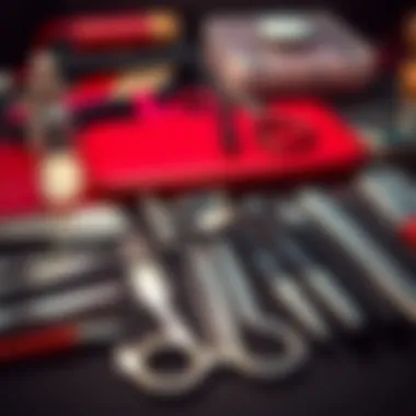 Manicure tools laid out neatly, emphasizing organization and efficiency.