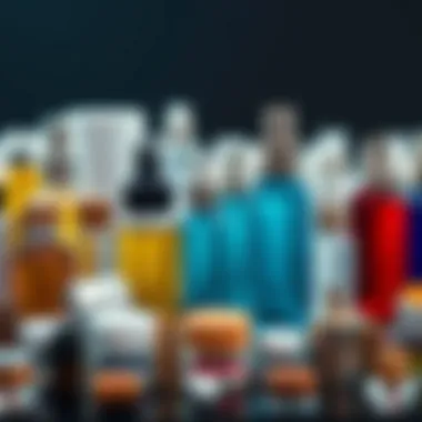 Collection of various materials used in making refillable spray bottles