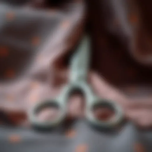 The Precision of Sharp Fabric Scissors Close-up of sharp fabric scissors on a vibrant fabric background
