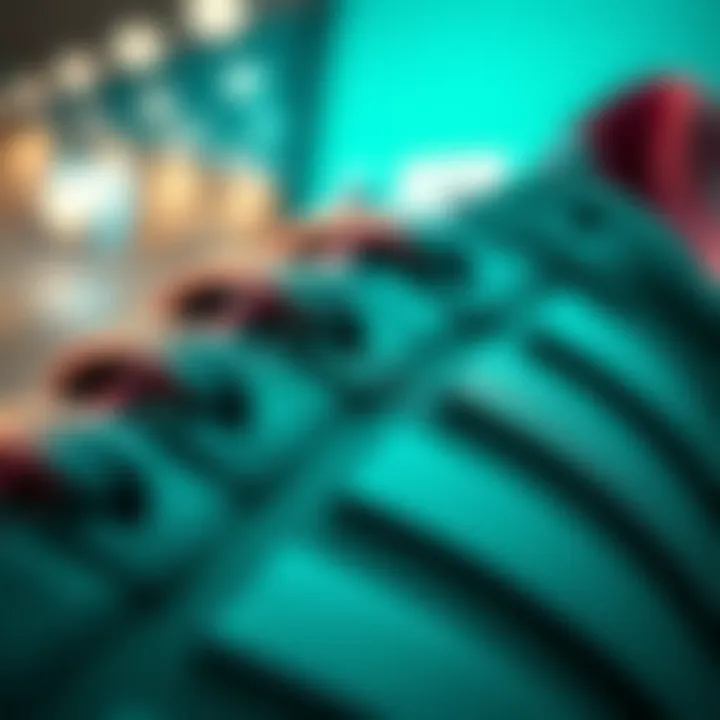 Close-up of materials used in Adidas shoes for enhanced grip