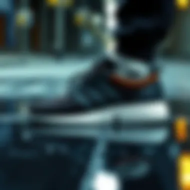 Adidas shoes in action on a slippery surface demonstrating slip resistance
