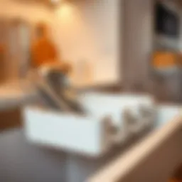 Stylish expandable cutlery organizer in a modern kitchen drawer