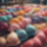 Colorful array of plus size bras on display