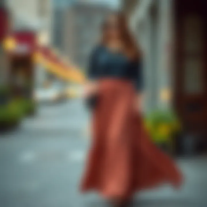 Accessorizing Plus Size Long Skirts Elegantly Stylish plus size long skirt paired with elegant accessories