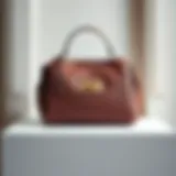 Chic purse displayed elegantly against a minimalist backdrop