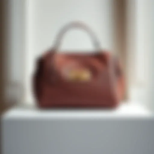 Chic purse displayed elegantly against a minimalist backdrop