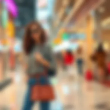 Fashionable individual carrying a chic purse in a trendy setting