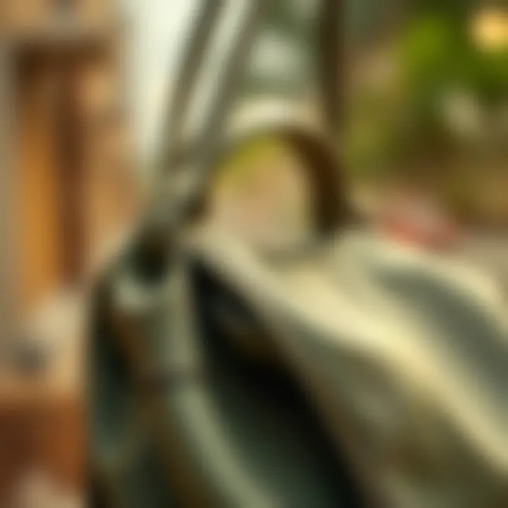 Close-up of a sustainable purse made from eco-friendly materials