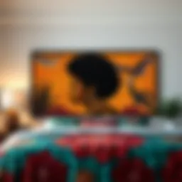 Vibrant African American wall art featuring cultural motifs