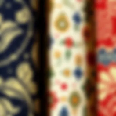 Intricate Patterns of Americana Fabrics Close-up of Americana fabric patterns