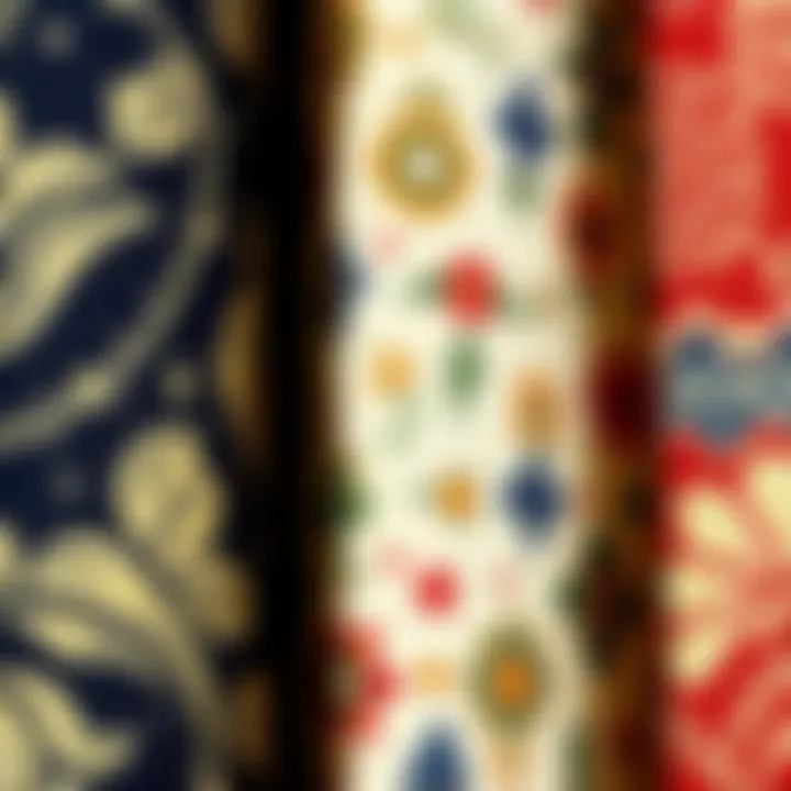 Intricate Patterns of Americana Fabrics Close-up of Americana fabric patterns
