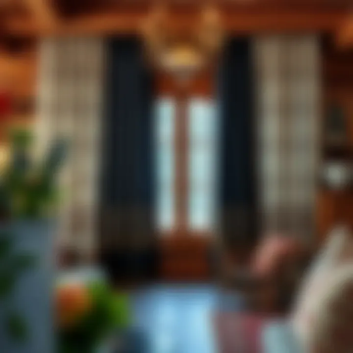 Americana Curtains in Rustic Interiors Americana curtains complementing rustic decor